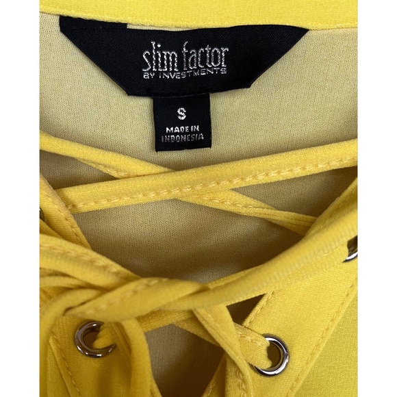 Slim Factor By Investments Women’s Lace Up Tie Split V-Neck Knit Blouse Small - Picture 5 of 6